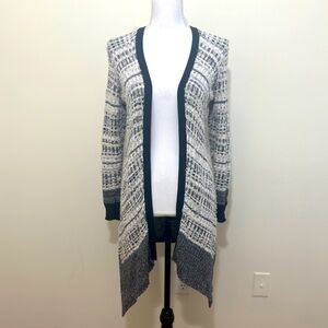 Nick+zoe || womans open cardigan off white gray and black color size XS